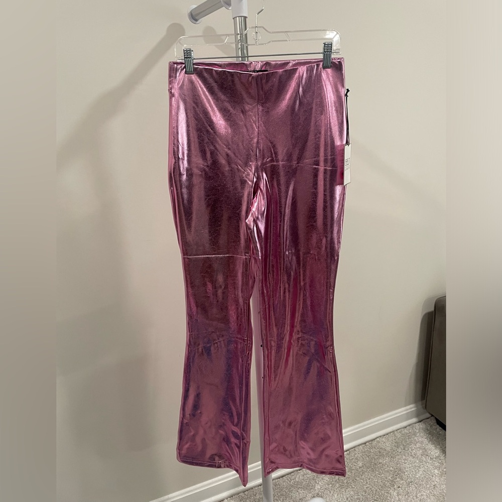 Metallic Pink leatherette pants